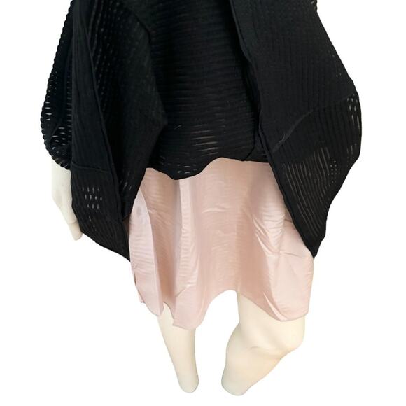 TIBI Textured Stripe Wool Blend Circle Skirt in Black SZ 2 - Picture 4 of 10